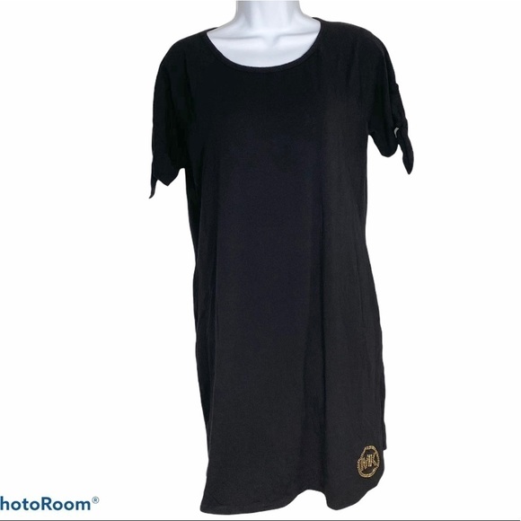 Michael Michael Kors black tie sleeve T-shirt dress size Medium - Picture 1 of 12